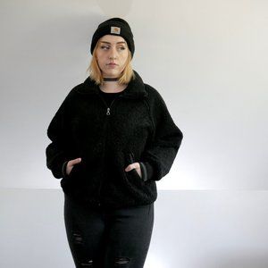 joylab black teddy bear jacket xxl